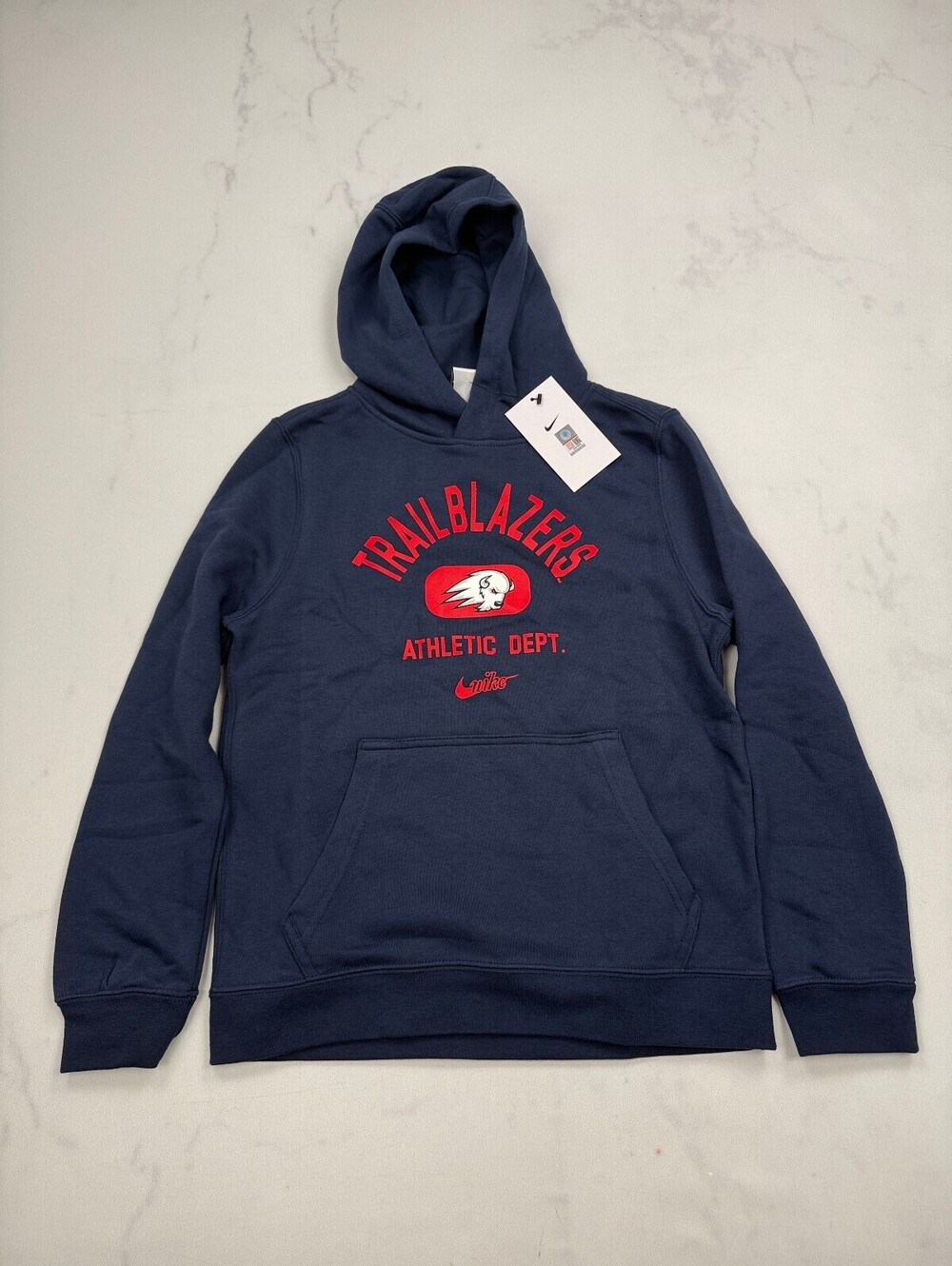 Nike Utah Tech University Trailblazers Hoodie Navy Recent Varsity - Boys M